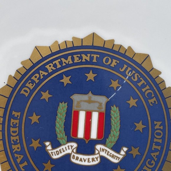 12" Vintage Lenox Decor Porcelain Charger DOJ FBI Justice Bureau Investigation - Picture 7 of 13